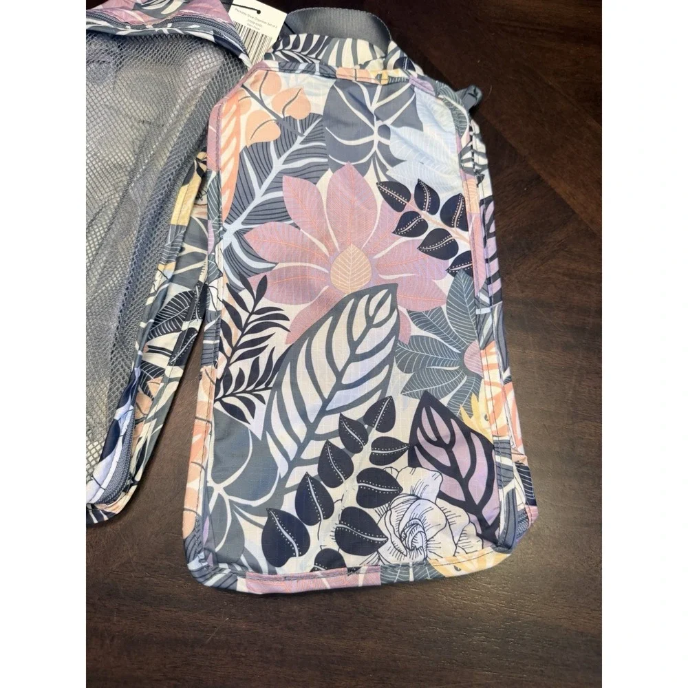 Vera Bradley Packable Shoe Organizers Set Of Two Palm Floral NWT